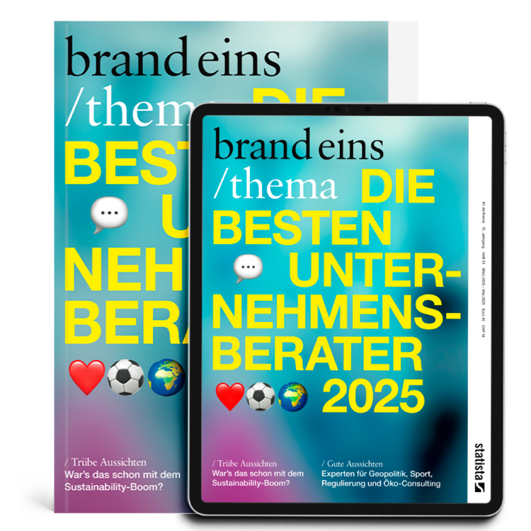 brand eins Thema · Die besten Unternehmensberater 2025 · Print + Digital